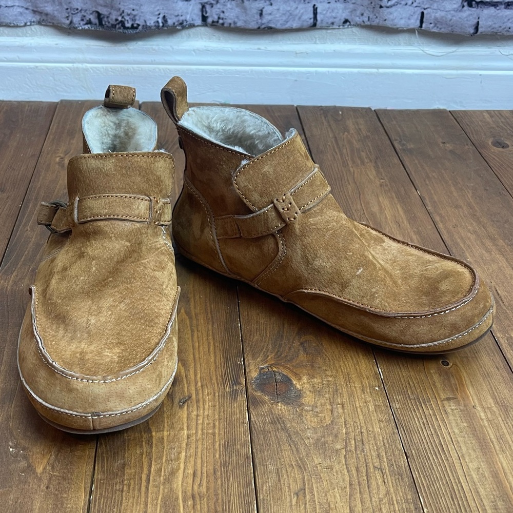 OLUKAI ola hou casual shoe shearling bootie tan Womens size 8
